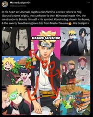 Screenshot of Boruto's time-skip design Tweet (Image via Sportskeeda/Twitter)